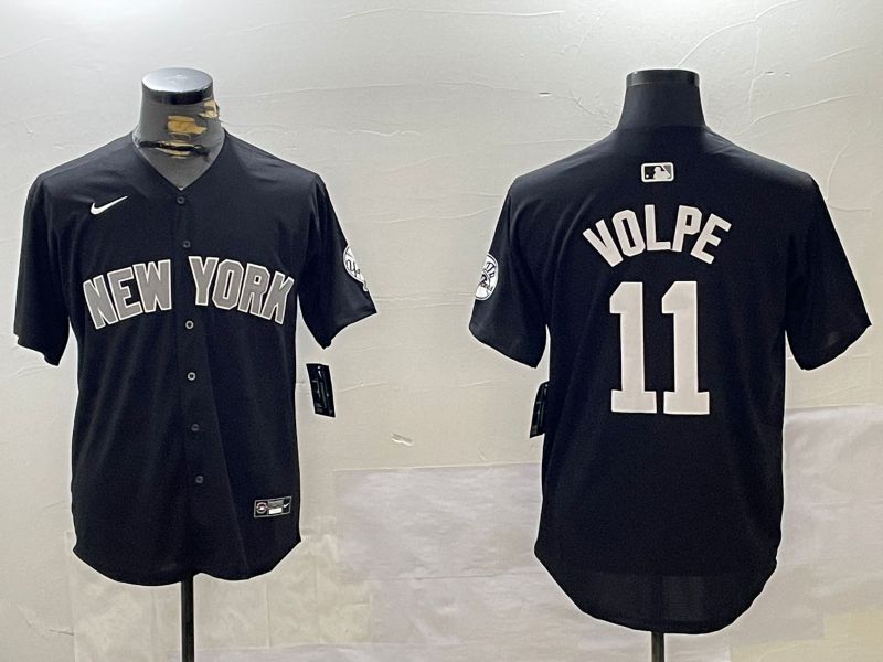 Men New York Yankees 11 Volpe Black Game 2024 Nike MLB Jersey style 1202